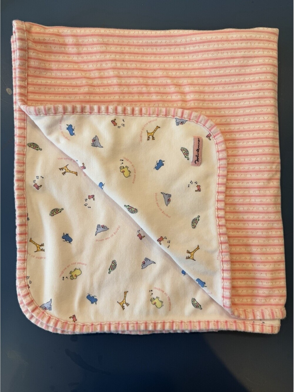 RARE Y2K  Carters John Lennon Yoko Ono Real Love Blanket W/animals & Music